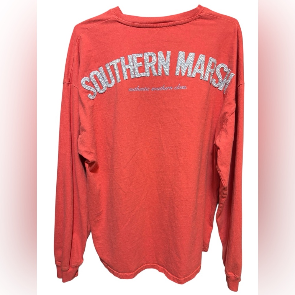Southern Marsh women’s‎ size Large Seersucker logo long sleeve - Picture 2 of 3